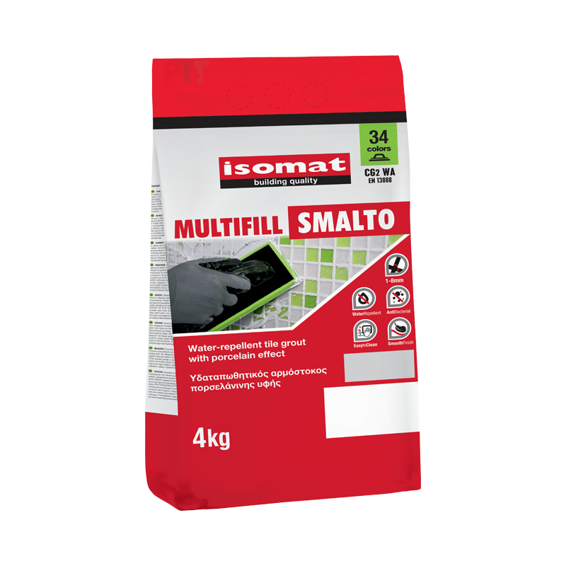 MULTIFILL SMALTO 1-8MM CEMENT GREY (03) 4KG ISOMAT (cement-based tile grout)